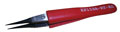 Swiss Tweezers with Replaceable Carbofib Tips and Red Ergo Grip